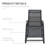 3 Pieces Patio Lounge Chair Set PE Rattan Wicker Beach Yard Garden Sunbathing Chair with Table, Black Image 3