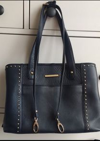 Oriano Navy Leather Tote bag