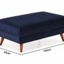 Navy blue velvet footstool Image 4