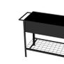 Raised Garden Planter on Legs dim. 109L x 39l x 80H cm Shelf 2 Wheels + Irrigation Insert Metal Black Image 7