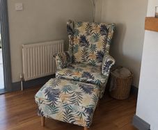 IKEA Strandmon Wingback Armchair and footstool