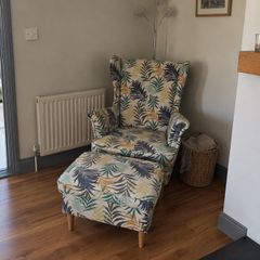 IKEA Strandmon Wingback Armchair and footstool