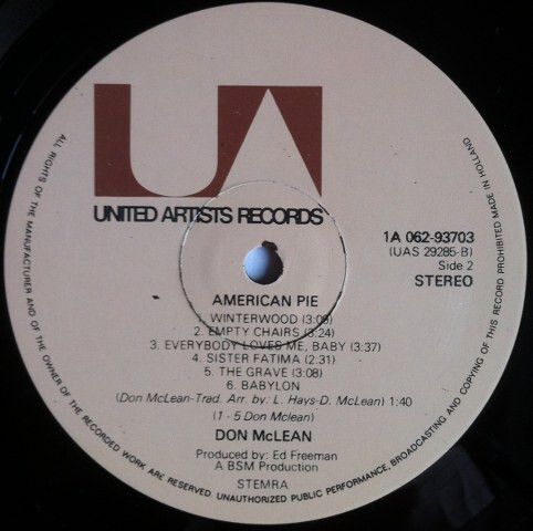 Don McLean - American Pie Vinyl LP Record