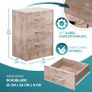 Bedside Table Set with 3 Drawers (Wood Oak Grey Wood White) Image 3