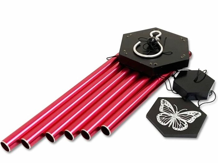 Wind Chimes Outdoor w/Butterfly Sign Memorial Windchimes Great Wind Chime Gifts Soothing Melodic Tones & Bamboo/Aluminum Chime for Garden Home or Yard-33 inches In Length