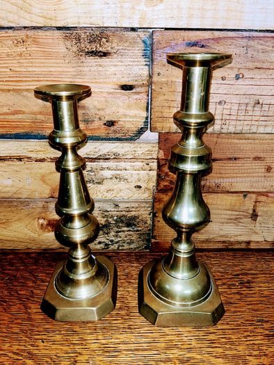 vintage brass candle holders