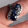 18ct White Gold Antique Sapphires & Diamonds Ring Image 4
