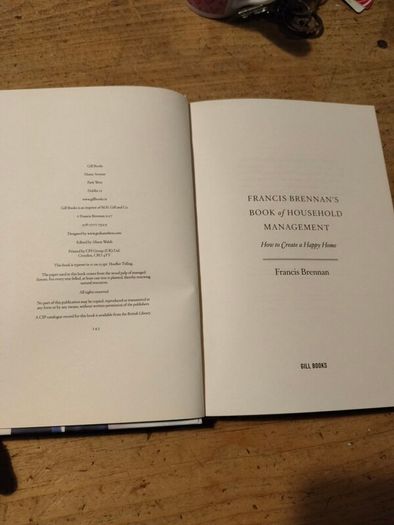 Francis Brennan's Book of Household management. Brand new, perfect condition.