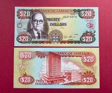 Jamaica  20  Dollars  1995  Pick  72g  ( Uncirculated )