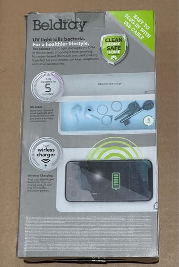 Beldray 2 in 1 Antibacterial Wireless Charging UV-C Box