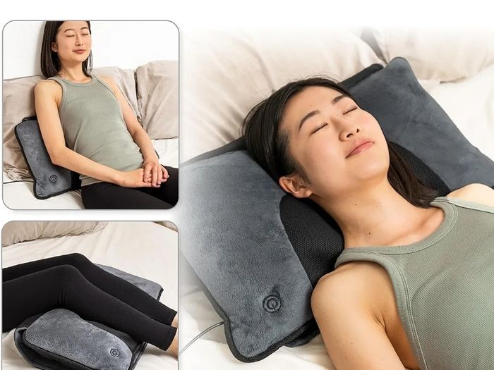 Massage Mat with Heat Pad,Full Body Massage Bed with Shiatsu Neck Massage Pillow,10 Vibrating Motors & 4 Heating Pads for Back Relief,Massagers for Neck & Back,Gifts for Women,Men