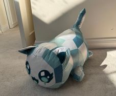 Aphmau Meemeows Blue Diamond Kitty Cats Soft Plush Large approx. 45cm. Used Please see photos