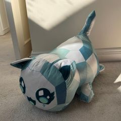 Aphmau Meemeows Blue Diamond Kitty Cats Soft Plush Large approx. 45cm. Used Please see photos