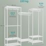 Open Wardrobe Coat Rack Metal Coat Rack with Adjustable Shelves and Clothes Rails Hooks Heavy Duty Separable Ink Black Image 6