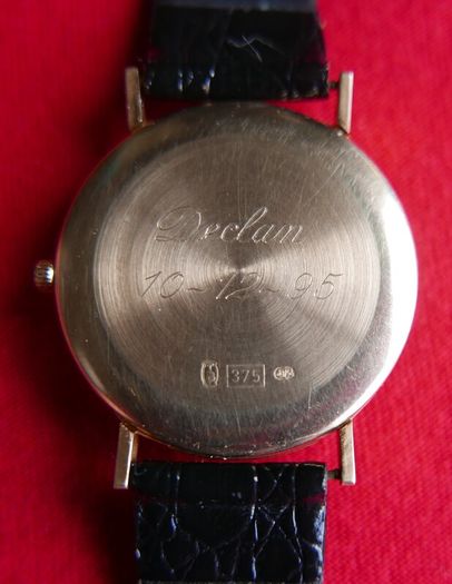 Rjw 9ct Gold 375 Cased Mens Swiss Made Wristwatch (works Perfectly)