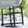 Outdoor Grill Dining Cart 3-Shelf Movable Pizza Oven Table Stand with Stainless Steel Top Image 9