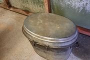 Vintage galvanise bucket with lid