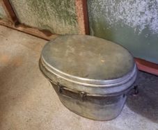 Vintage galvanise bucket with lid
