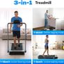 Under Desk Walking Pad with Foldable Handrail for Home/Office Workout Jogging Machine with Remote Control and App Image 4