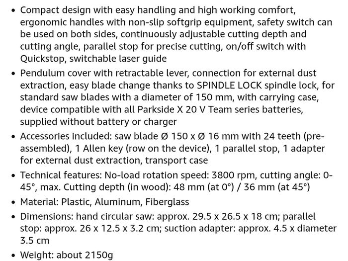 Parkside Circular Saw