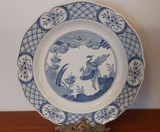 Fabulous Antique Blue and White 9 Inch Breakfast Plate By Furnivals Limited, in the Popular "Old Chelsea" Pattern Circa 1915+ (number 2)