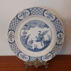 Fabulous Antique Blue and White 9 Inch Breakfast Plate By Furnivals Limited, in the Popular "Old Chelsea" Pattern Circa 1915+ (number 2)