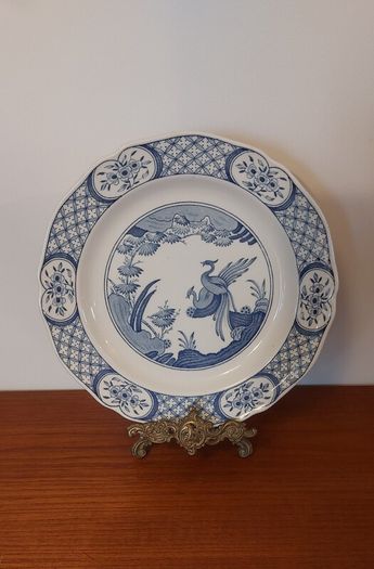 Fabulous Antique Blue and White 9 Inch Breakfast Plate By Furnivals Limited, in the Popular "Old Chelsea" Pattern Circa 1915+ (number 2)