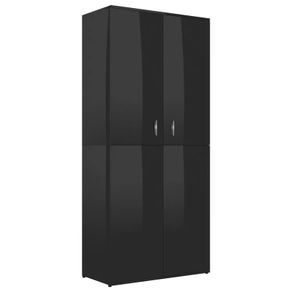 Shoe Cabinet High Gloss Black 80x39x178 cm Chipboard