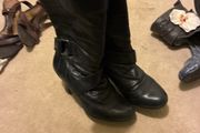 faith black leather boots