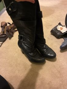 faith black leather boots