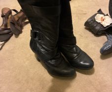 faith black leather boots
