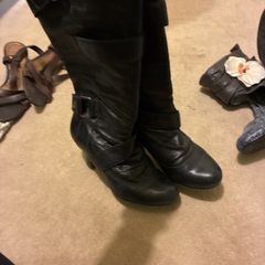 faith black leather boots