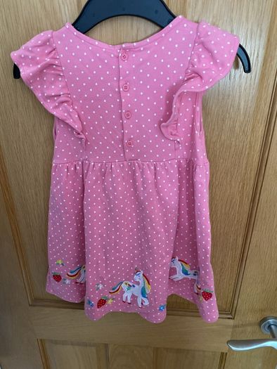 Jojo Maman Girls pink unicorn dress aged 3-4 years