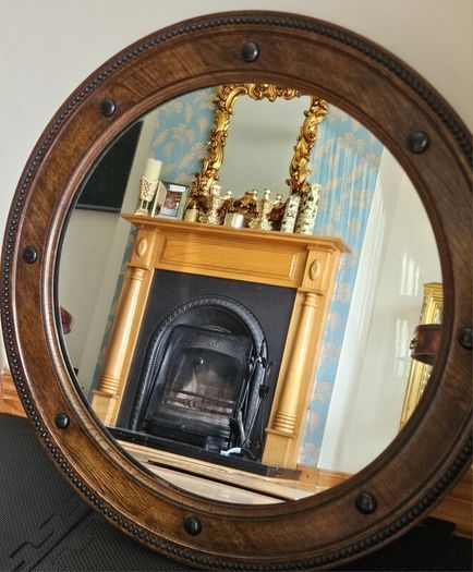 Vintage Regency-Style Convex Wall Mirror