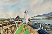 lighthouse ballyglass  belmullet watercolour