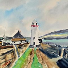 lighthouse ballyglass  belmullet watercolour