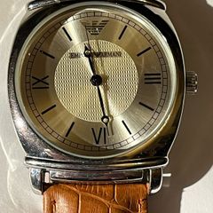 Mens Emporio Armani Classic Cushion-Case Quartz Watch new battery fitted like new