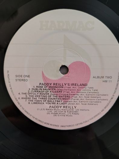 Paddy Reilly's Ireland Volume One & Two 2 x Vinyl LP's (1986) Folk NEAR MINT