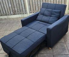 Armchair Sofa Bed, Grey Fabric