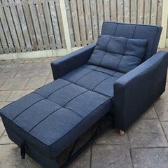 Armchair Sofa Bed, Grey Fabric
