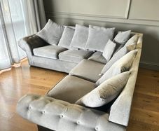 Grey corner sofa couch set