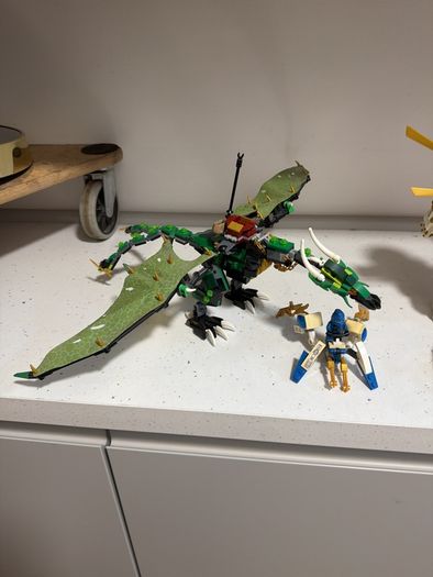 lego ninjago 3 minifigs a dragon and a mech