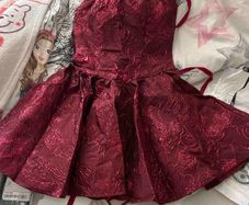 Burgundy A-Line Dress