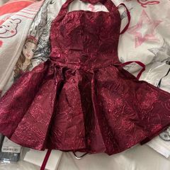 Burgundy A-Line Dress