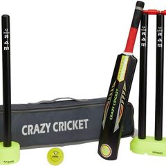 Crazy Cricket Set | Mini Kids Set | 1 x Size 2 Bat | Kwik Cricket Style Set for the Backyard, Beach or Park | Suitable for approximate ages 5-9 years