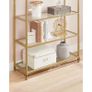 5 Tier Bookcase Tempered Glass Shelf Storage Rack Image 2
