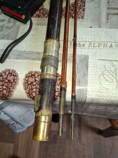 Antique 3 Piece Fishing Rod Holroyd Bros, Makers, London 1870 to1890 manufacturing timeline, Collection Only on this,
