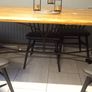 Large dining table rustic farmhouse style with iron styled legs Image 4