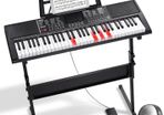 61-Key Digital Keyboard Piano with Stand, Microphone & Headphones