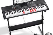 61-Key Digital Keyboard Piano with Stand, Microphone &amp; Headphones